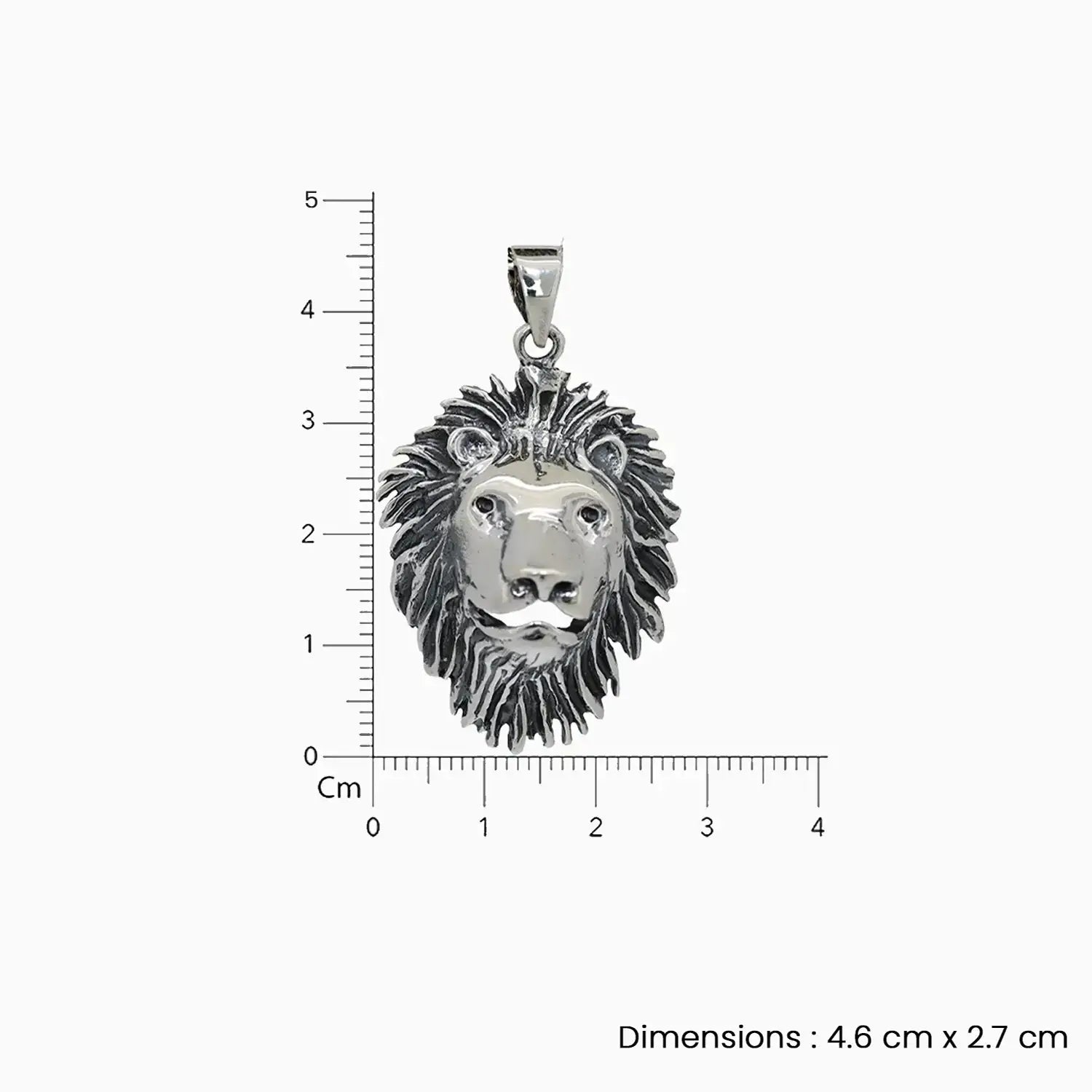 Pure Silver Lion Head Pendant- Made With Pure 925 Silver