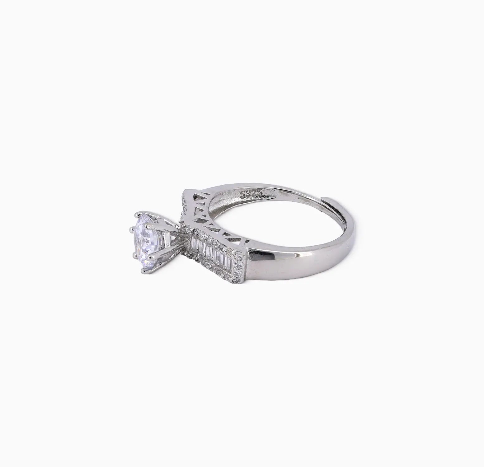 Radiant Solitaire Elegance Silver Ring - Made With Pure 925 Silver