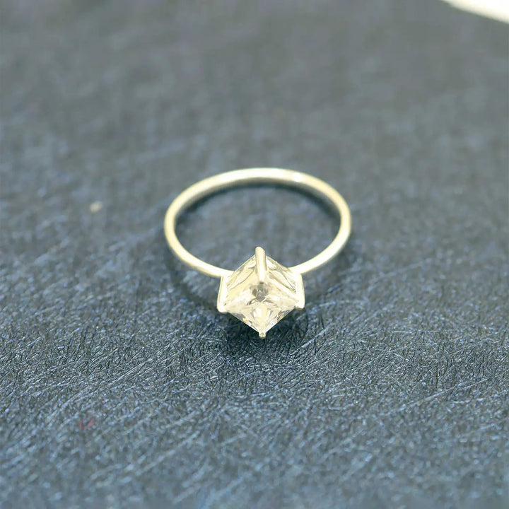 Solitaire Pavé Silver Ring - Made With Pure 925 Silver
