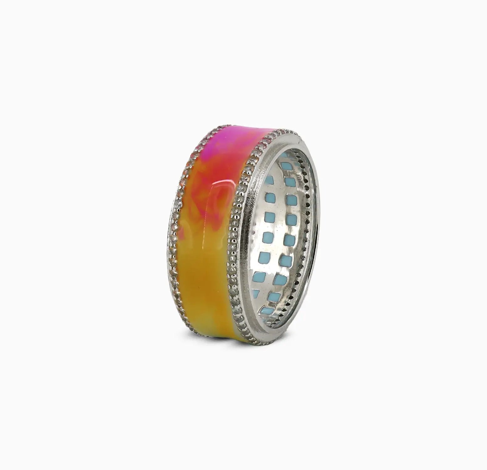 Sunrise Aura Pure Silver Band Ring - Made With Pure 925 Silver