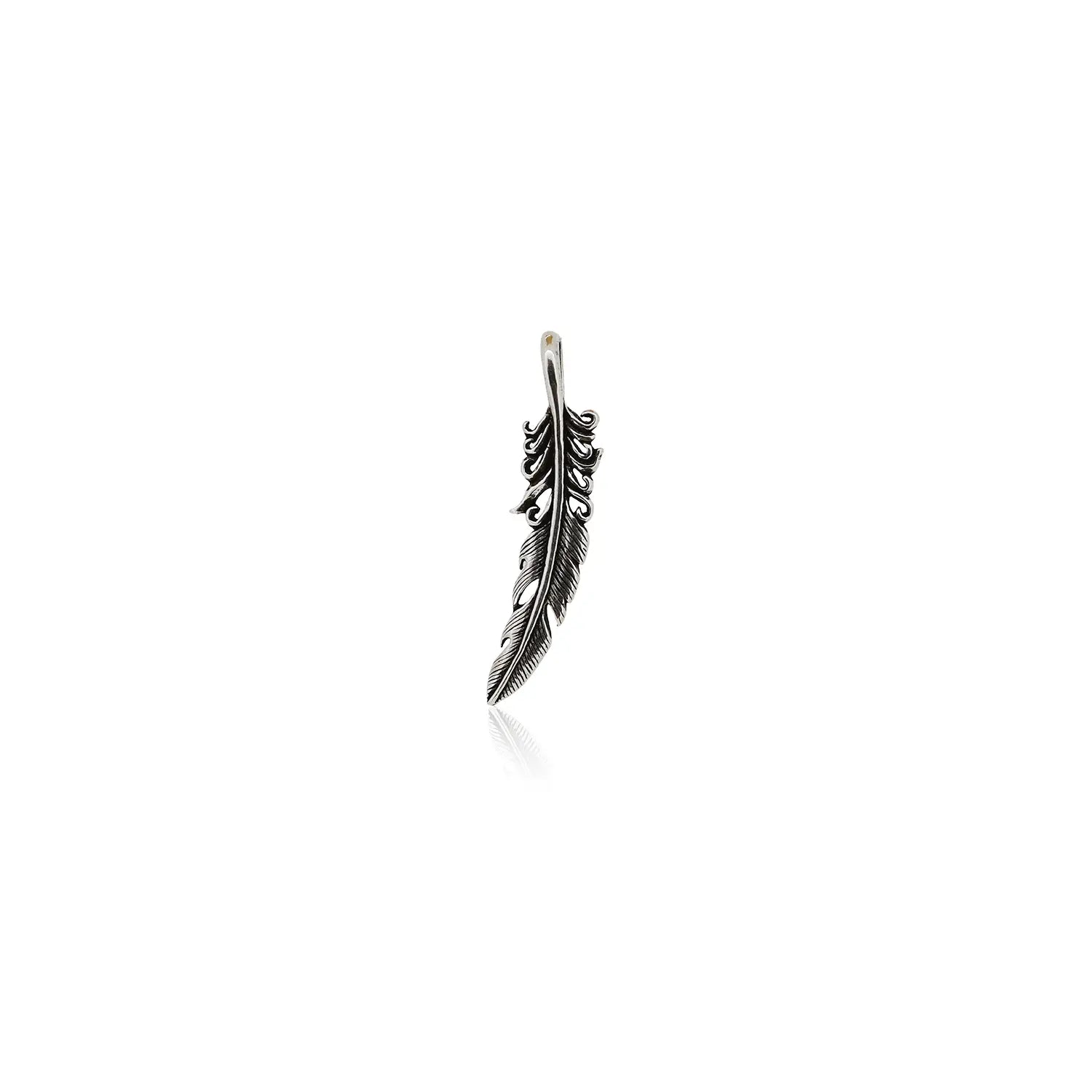 Pure Silver Feather Pendant- Made With Pure 925 Silver