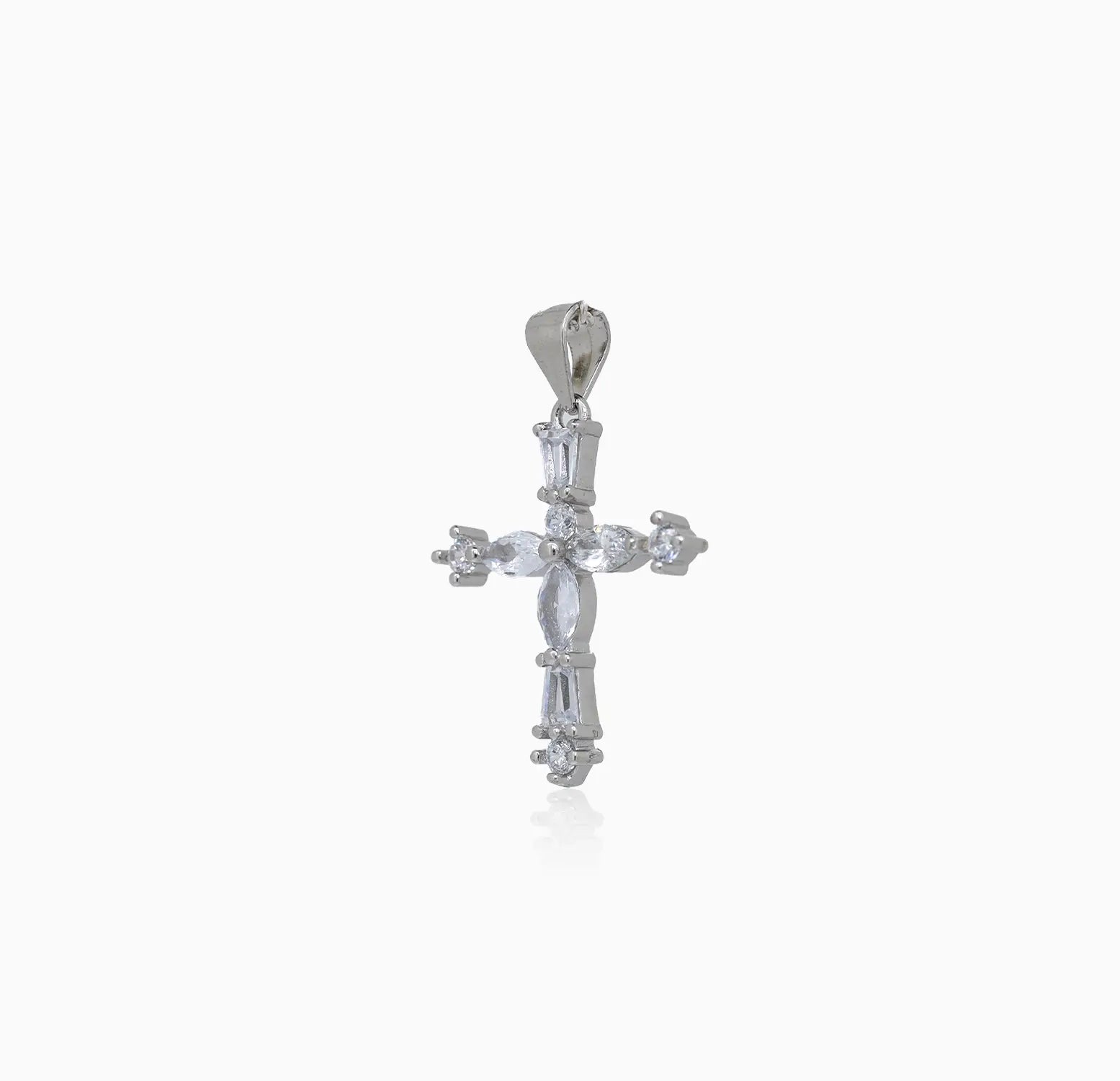 Elegant Silver Cross Pendant with Cubic Zirconia - Made With Pure 925 Silver