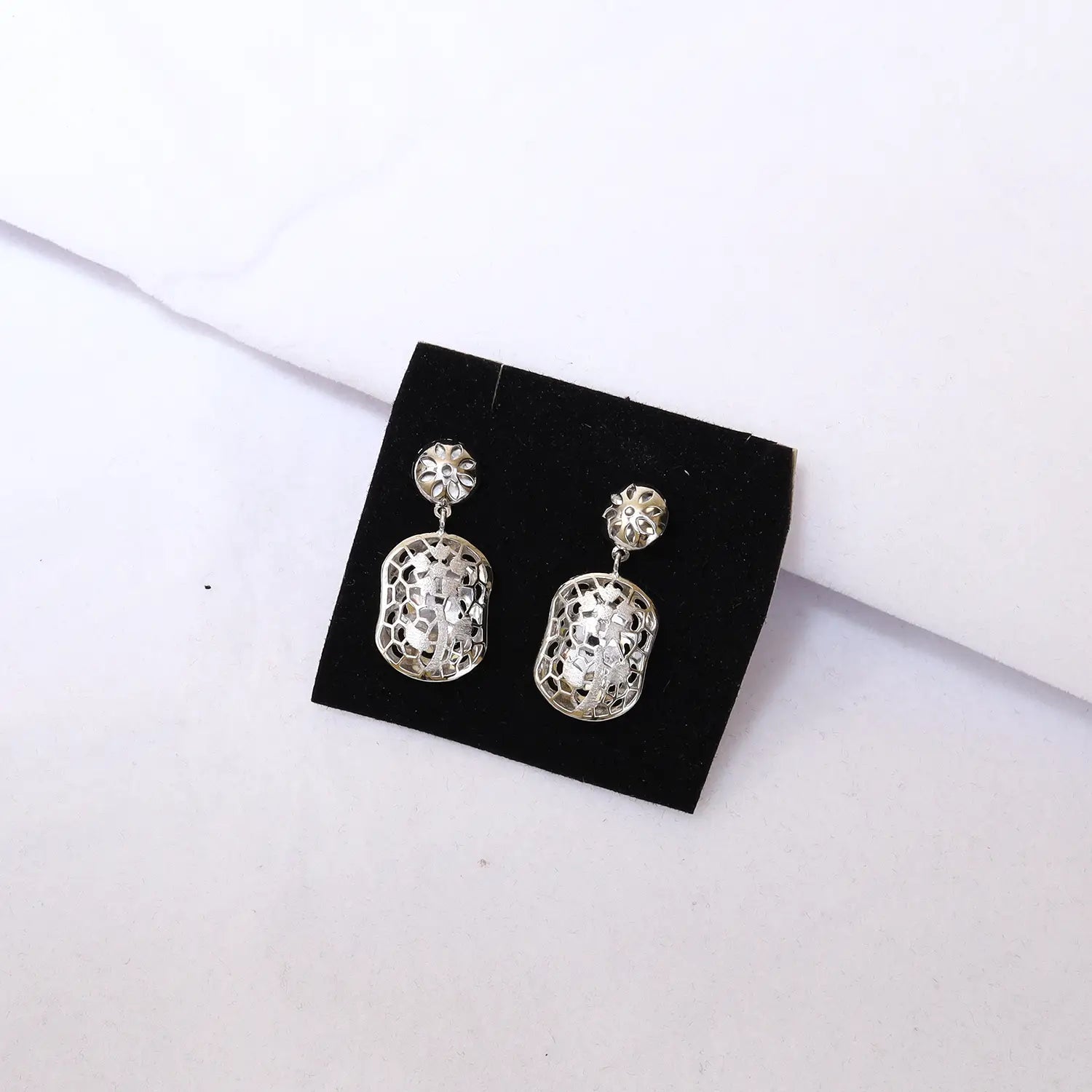 Elegant Filigree Drop Pure Silver Necklace Set- Made With Pure 925 Silver