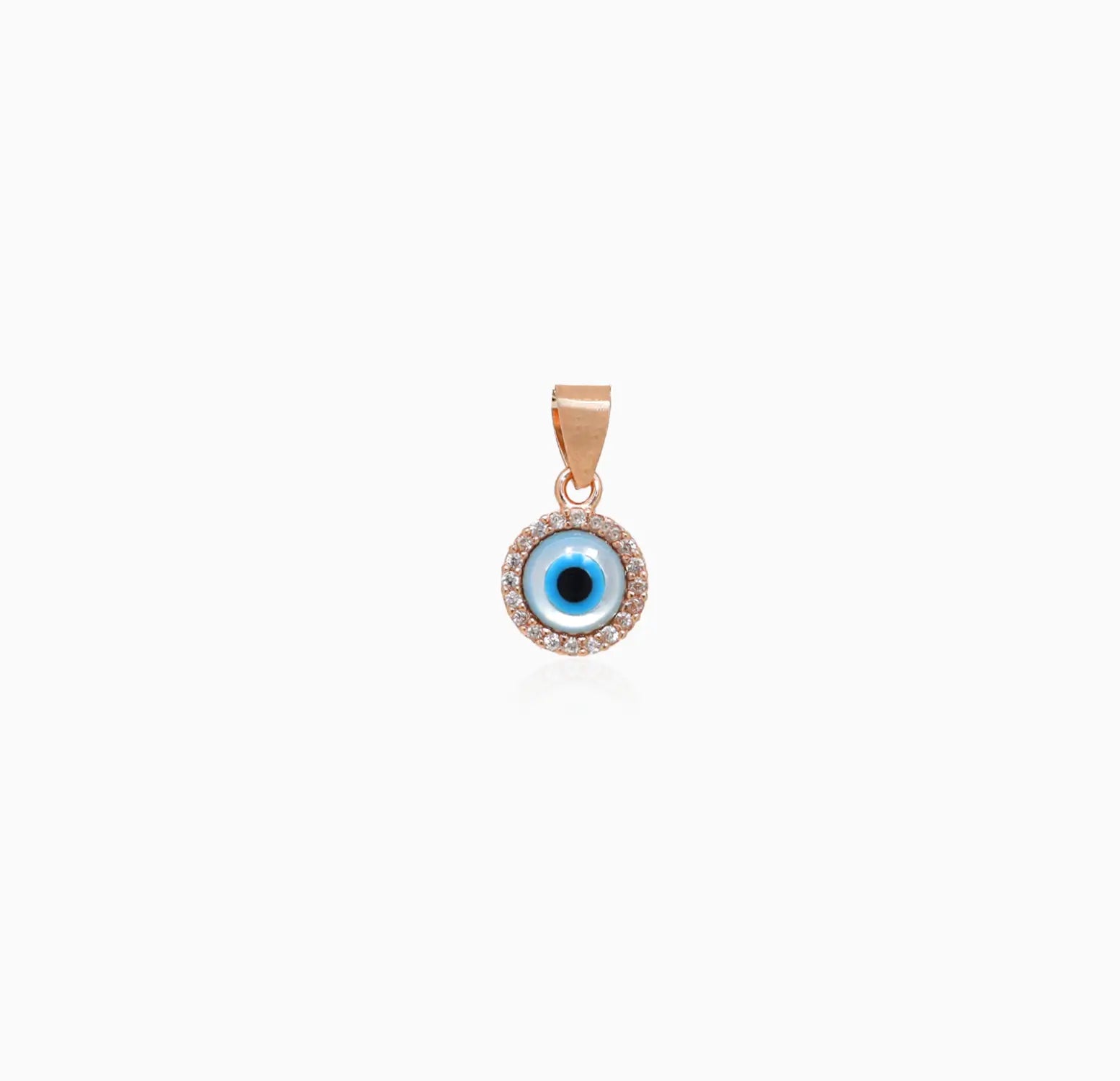 Rose Gold Plated Sterling Silver Evil Eye Pendant  - Made With Pure 925 Silver