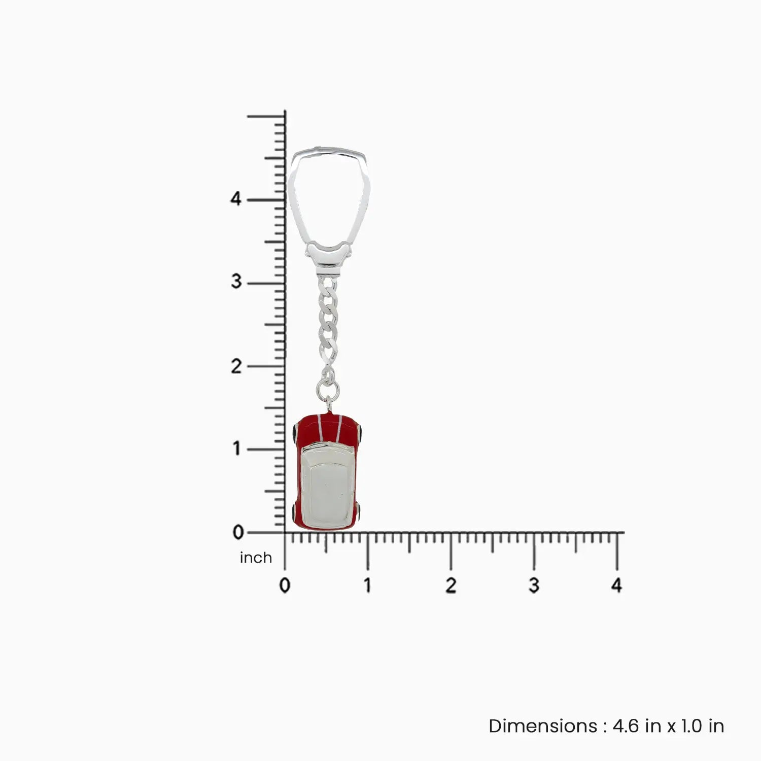 Red Car Pure Silver Keychain - Made With Pure 925 Silver