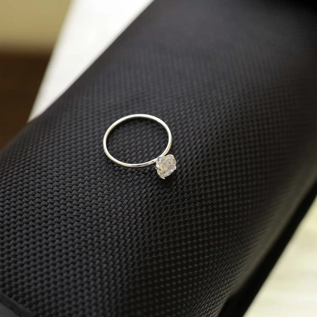 Classic Single Solitaire Silver Ring - Made With Pure 925 Silver