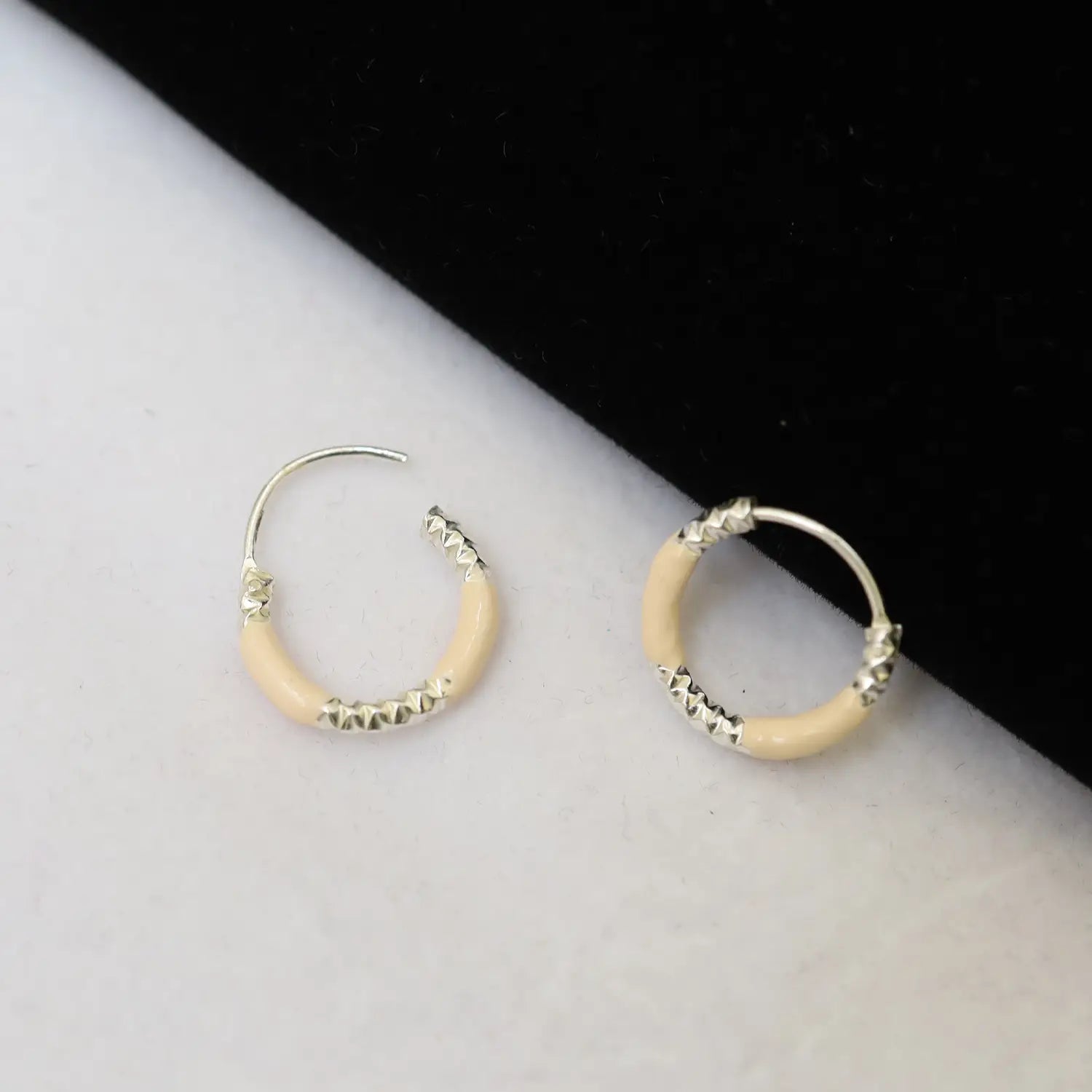Lime Twist Silver Hoop Earrings - Made With Pure 925 Silver
