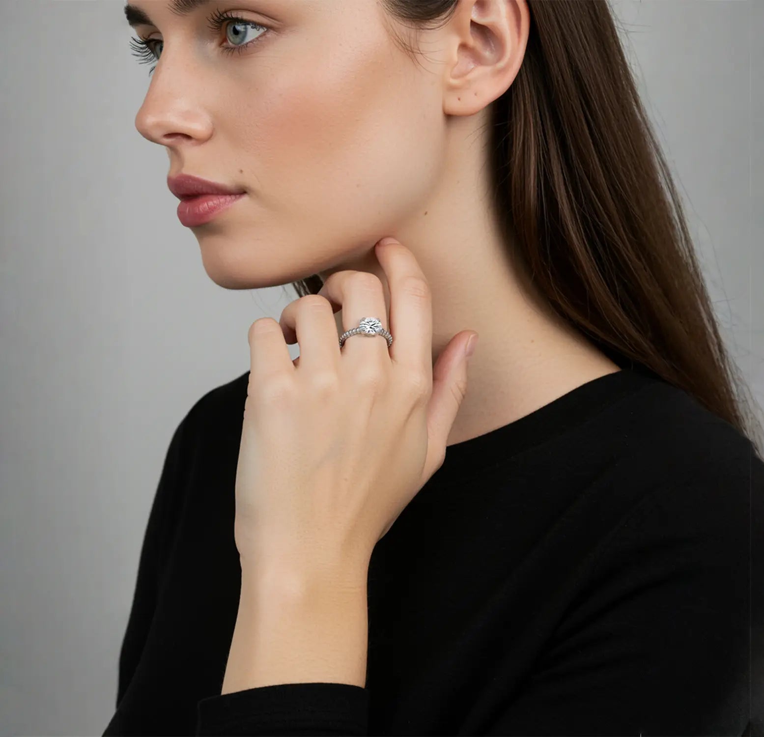 Pure Silver Solitaire Twist Band Ring - Made With Pure 925 Silver