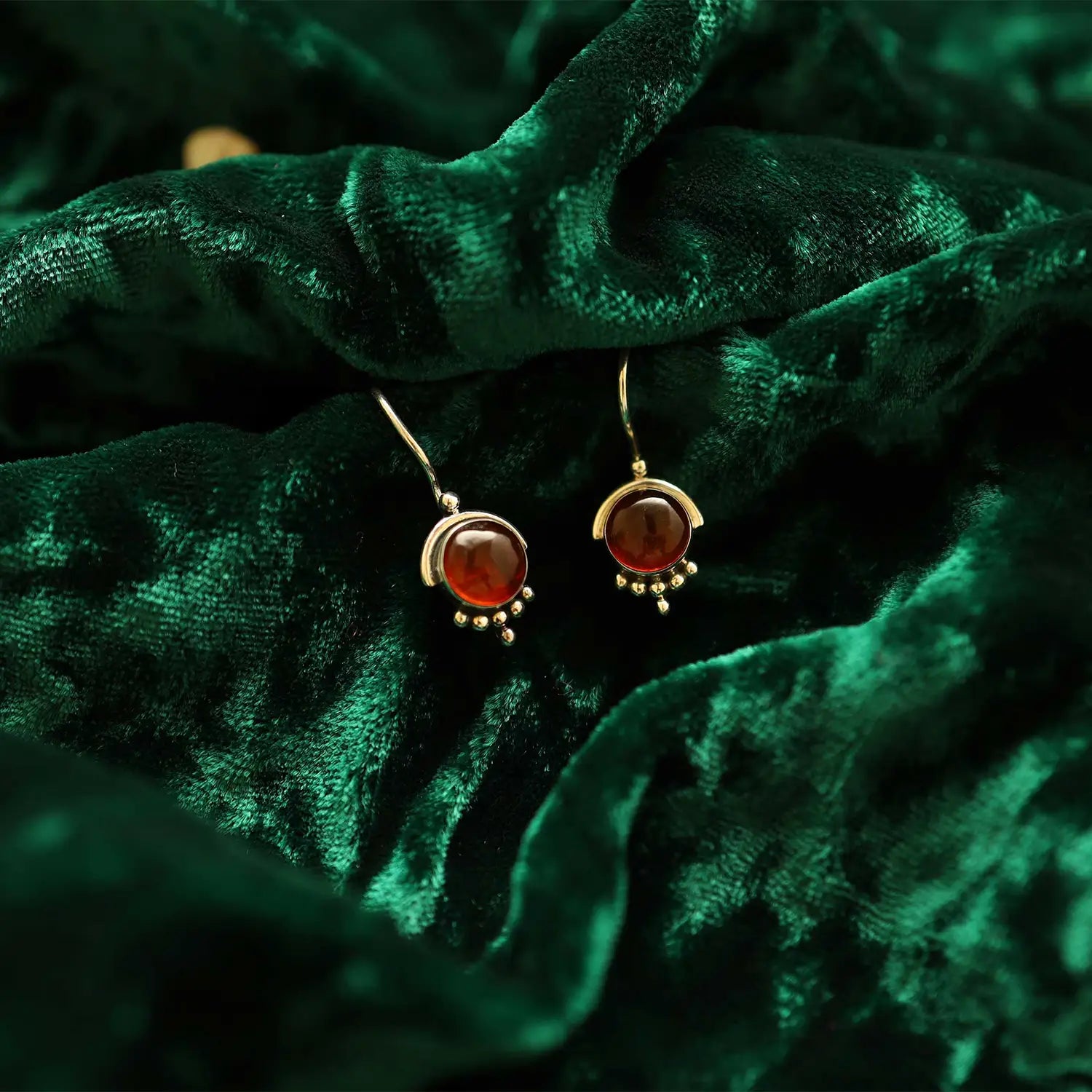 Silver Drop Earrings with Amber-Colored Stone- Made With Pure 925 Silver
