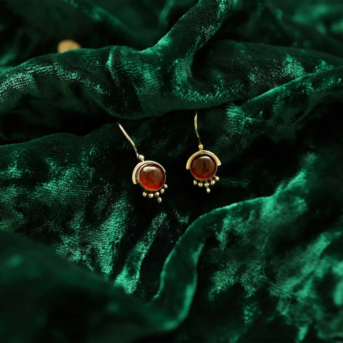 Silver Drop Earrings with Amber-Colored Stone- Made With Pure 925 Silver