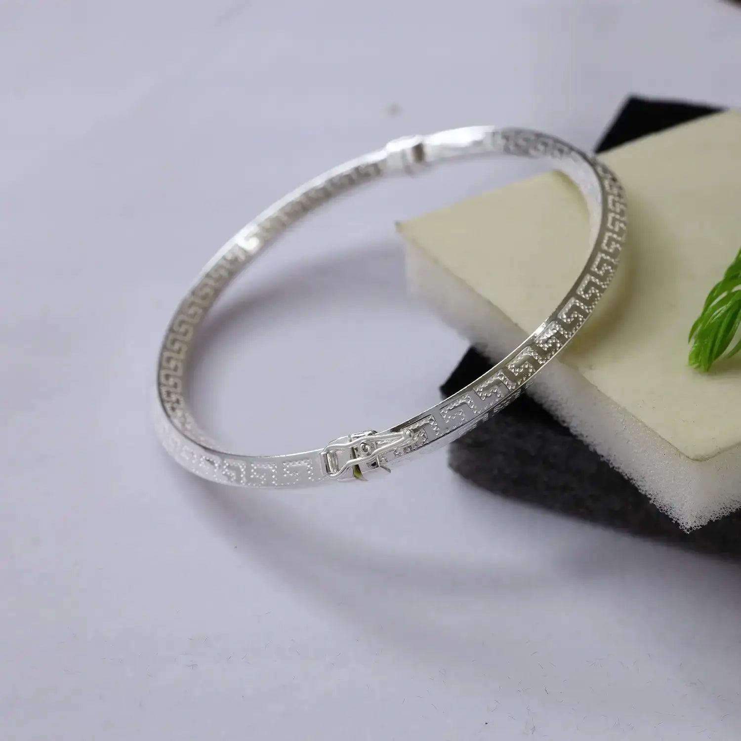 Greek Pattern Silver Bracelet - Made With Pure 925 Silver