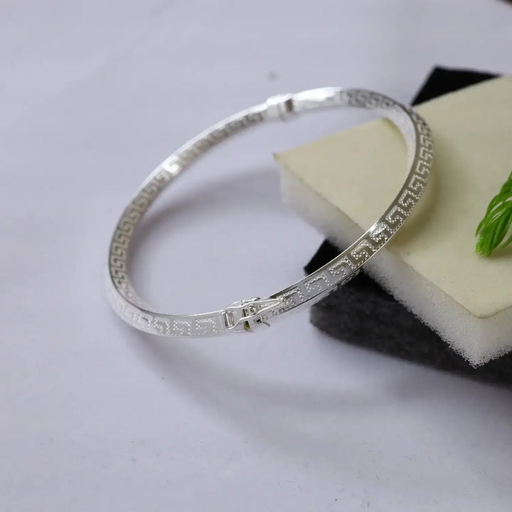 Greek Pattern Silver Bracelet - Made With Pure 925 Silver