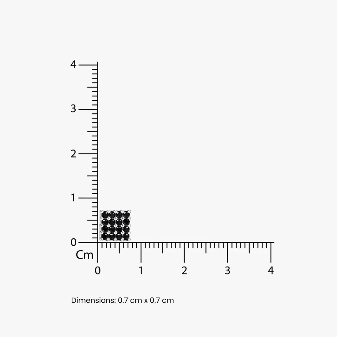 Black Stone Square Silver Stud Earrings - Made With Pure 925 Silver