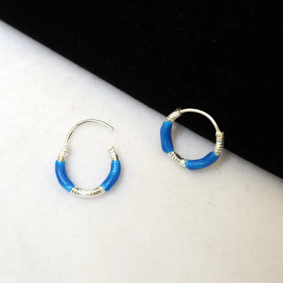 Lime Twist Silver Hoop Earrings - Made With Pure 925 Silver