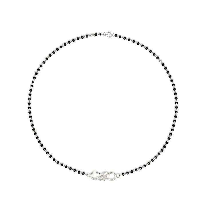 Elegant Infinity Floral Silver Mangalsutra - Made With Pure 925 Silver