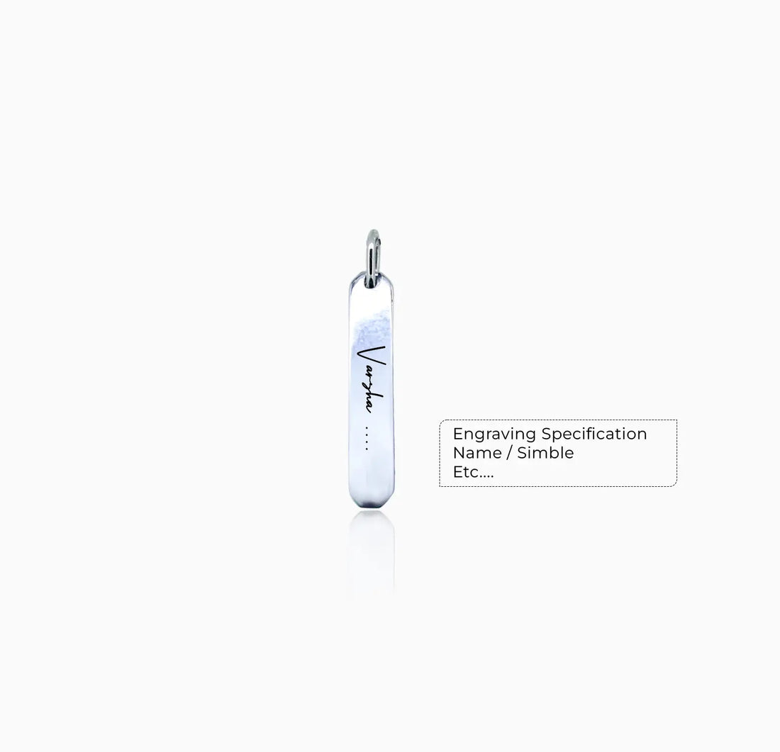 Silver Minimalist Bar Pendant- Made With Pure 925 Silver