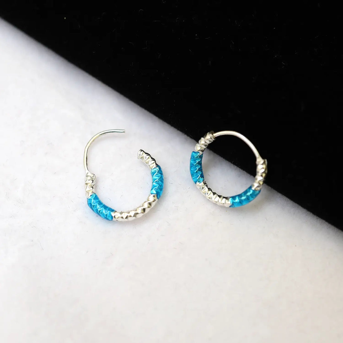 Lime Twist Silver Hoop Earrings - Made With Pure 925 Silver