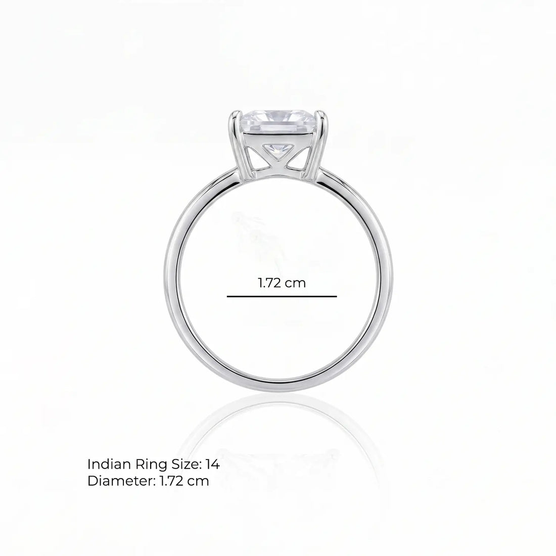 Minimal Princess Cut Sterling Silver Ring - Made With Pure 925 Silver