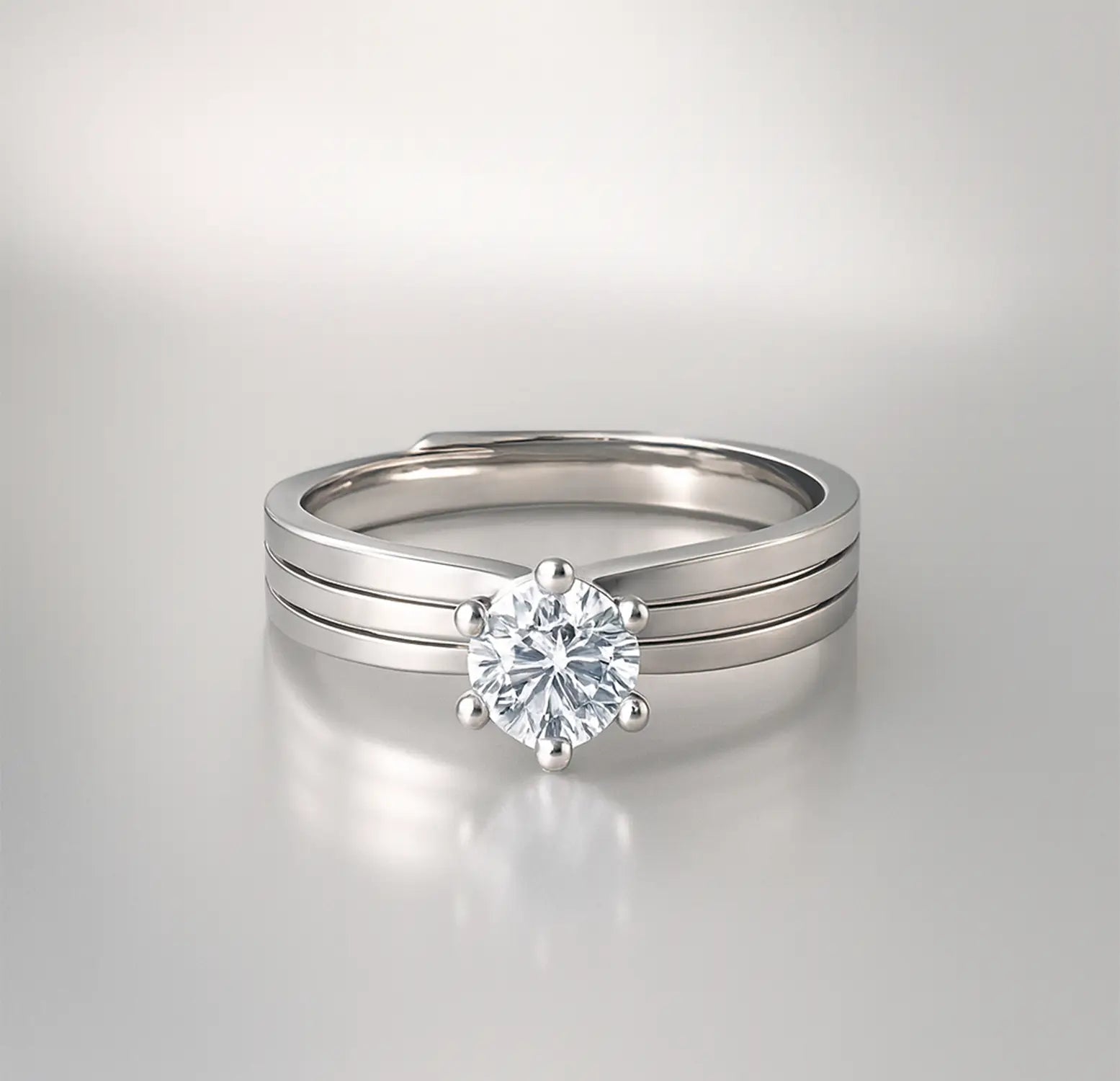 Pure Silver Classic Solitaire Ring - Made With Pure 925 Silver