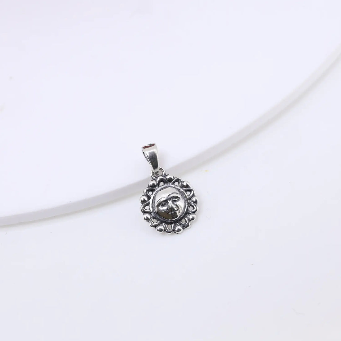 Divine Sterling Silver Sun Face Pendant - Made With 925 Pure Silver