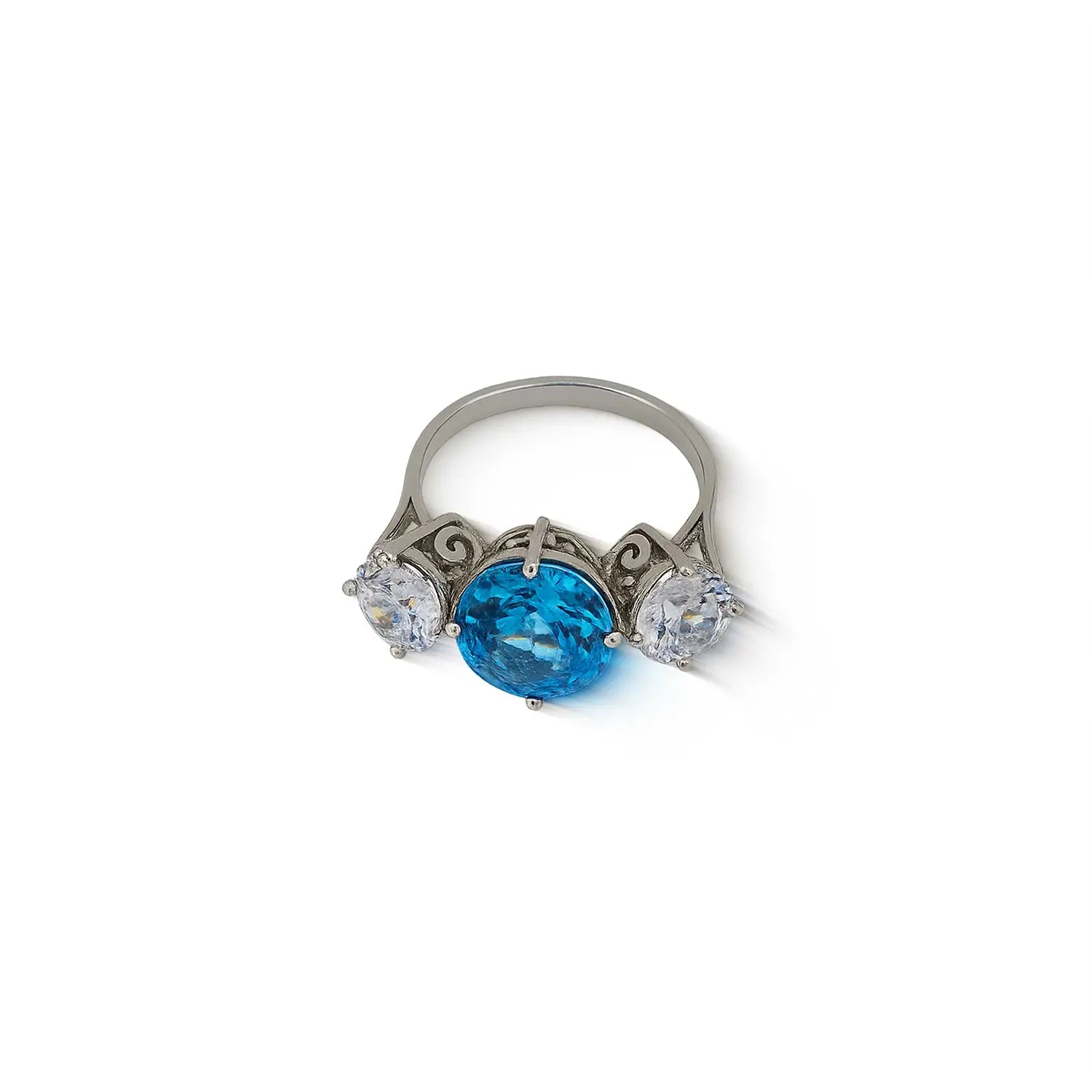 Regal Blue Sparkle Pure Silver Ring - Made With Pure 925 Silver