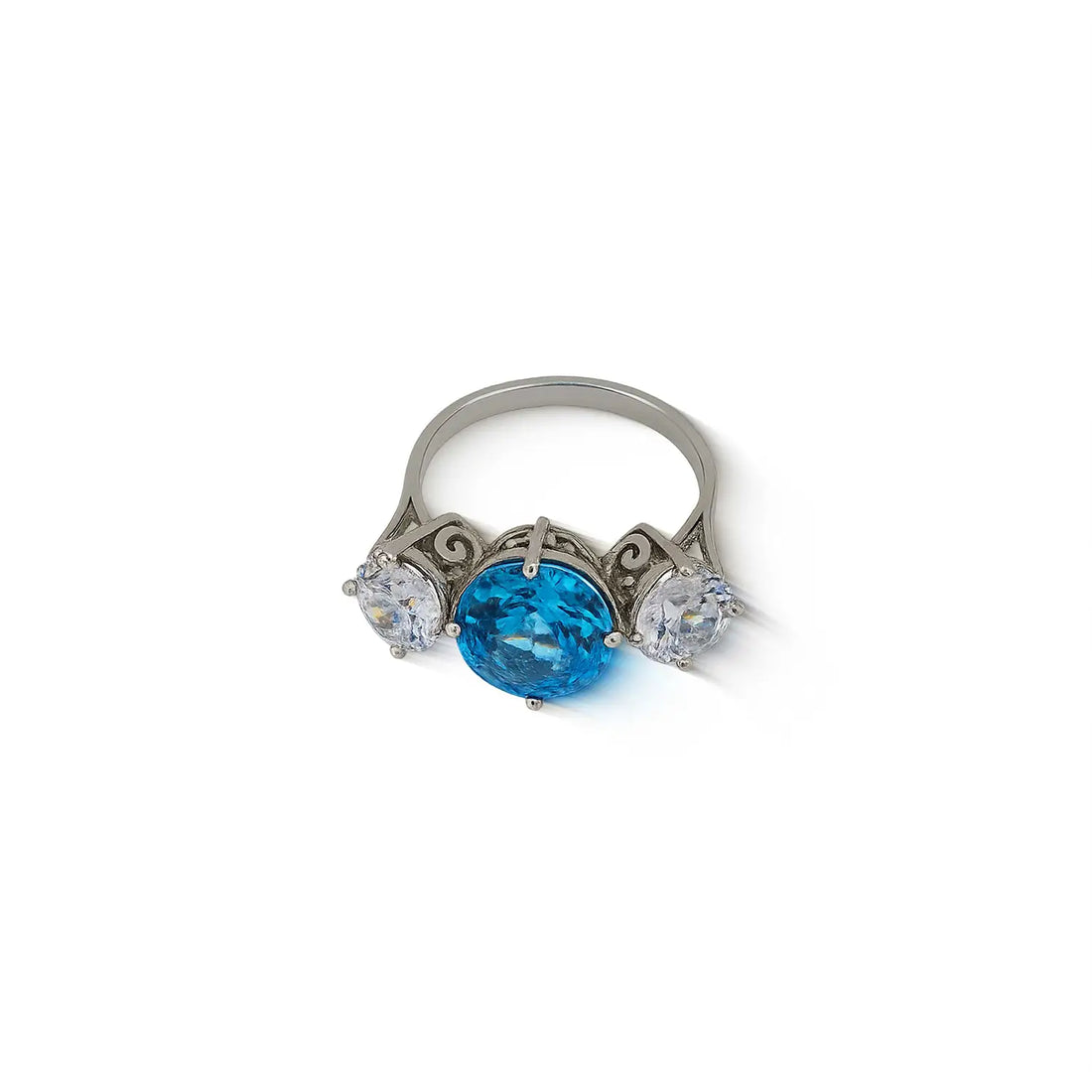 Regal Blue Sparkle Pure Silver Ring - Made With Pure 925 Silver