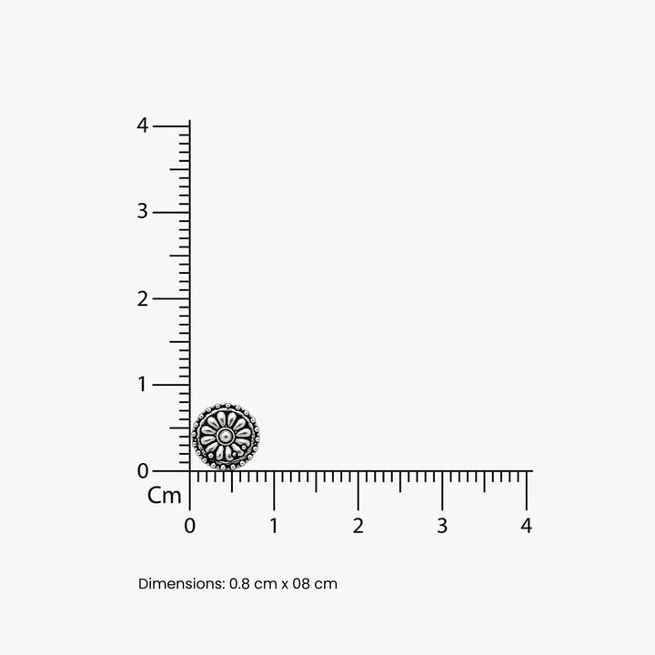 Classic Floral Oxidised Silver Stud Earrings - Made With Pure 925 Silver