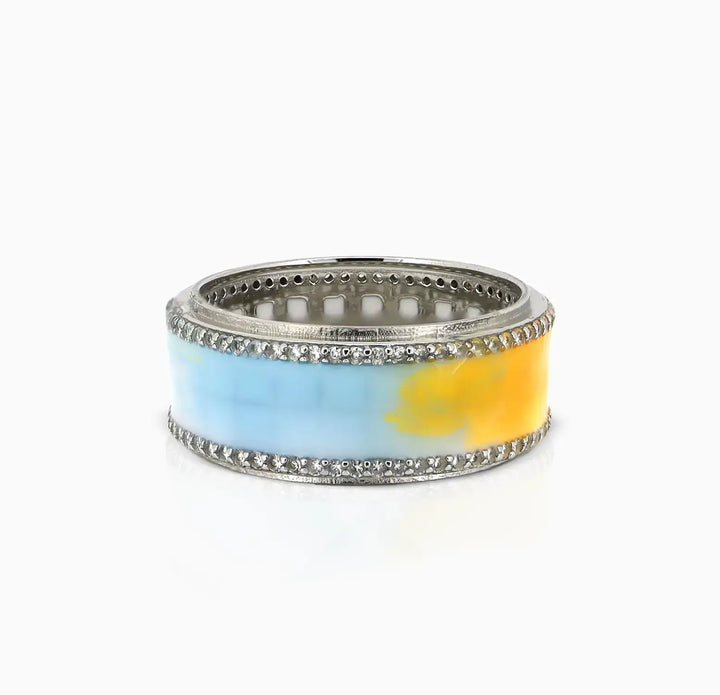 Sunset Glow Pure Silver Band Ring - Made With Pure 925 Silver