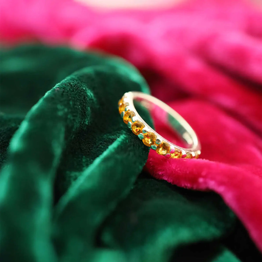 Pure Silver Yellow Stone Ring - Made With Pure 925 Silver