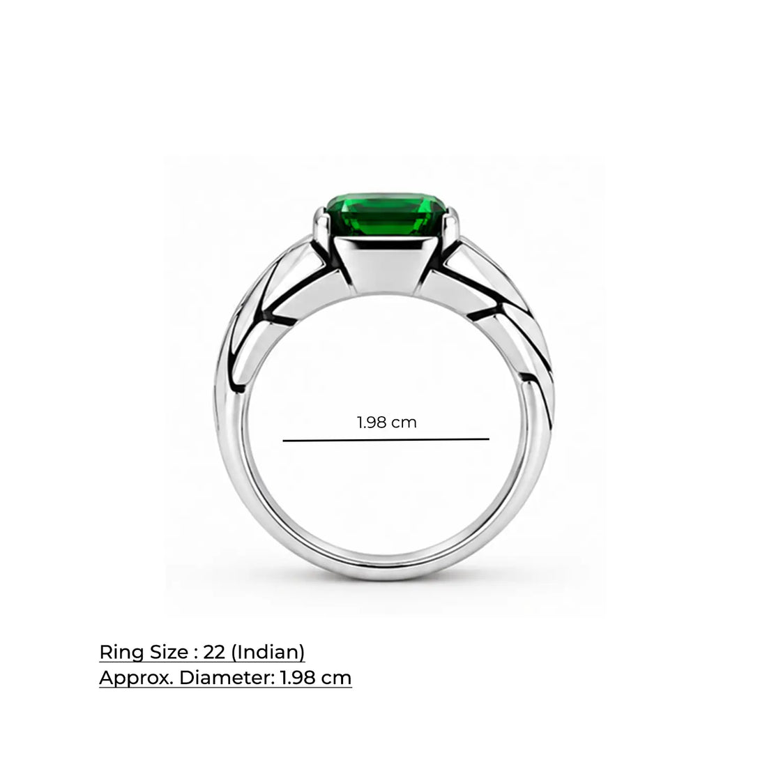 Green Gemstone Silver Ring - Made With Pure 925 Silver