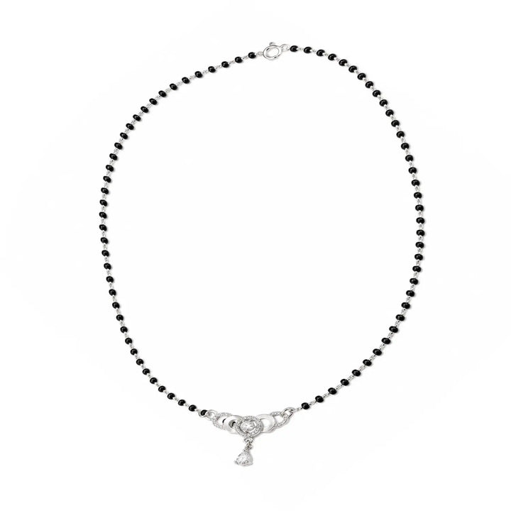 Elegant Circle Drop Silver Mangalsutra - Made With Pure 925 Silver