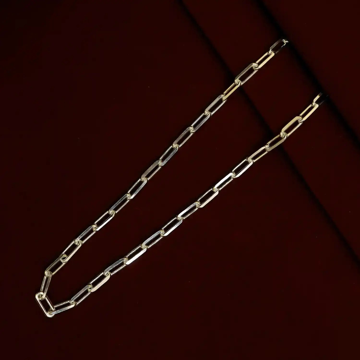 Sterling Silver Paperclip Chain for Men- Made With Pure 925 Silver