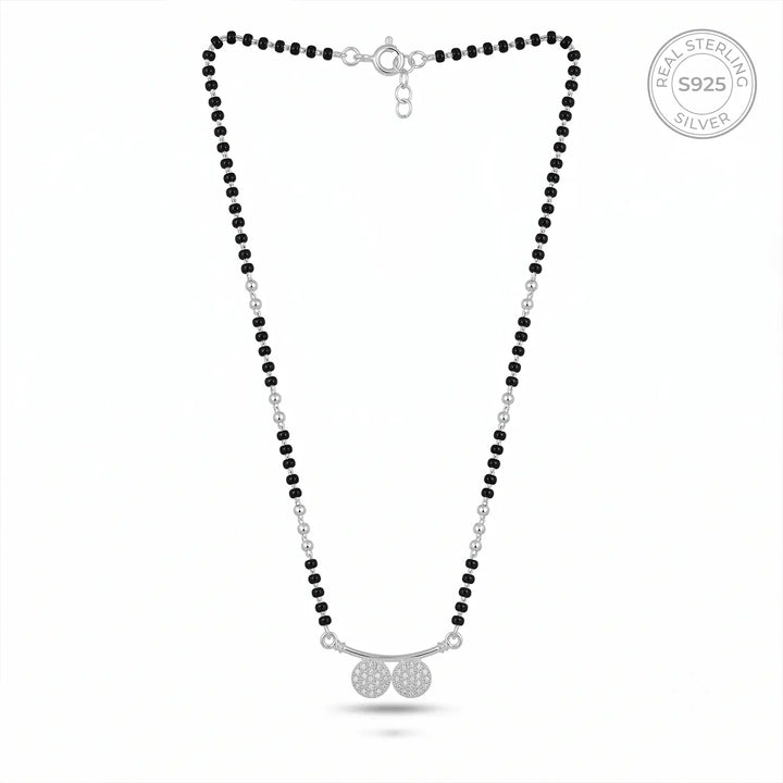 Elegant Twin Disc Silver Mangalsutra - Made With Pure 925 Silver