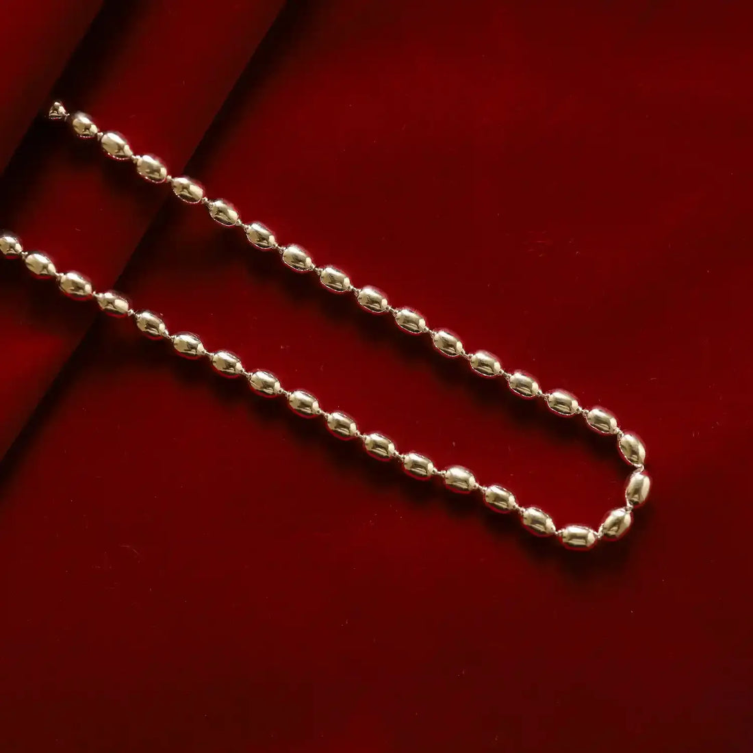 Classic Sterling Silver Bead Chain for Men- Made With Pure 925 Silver