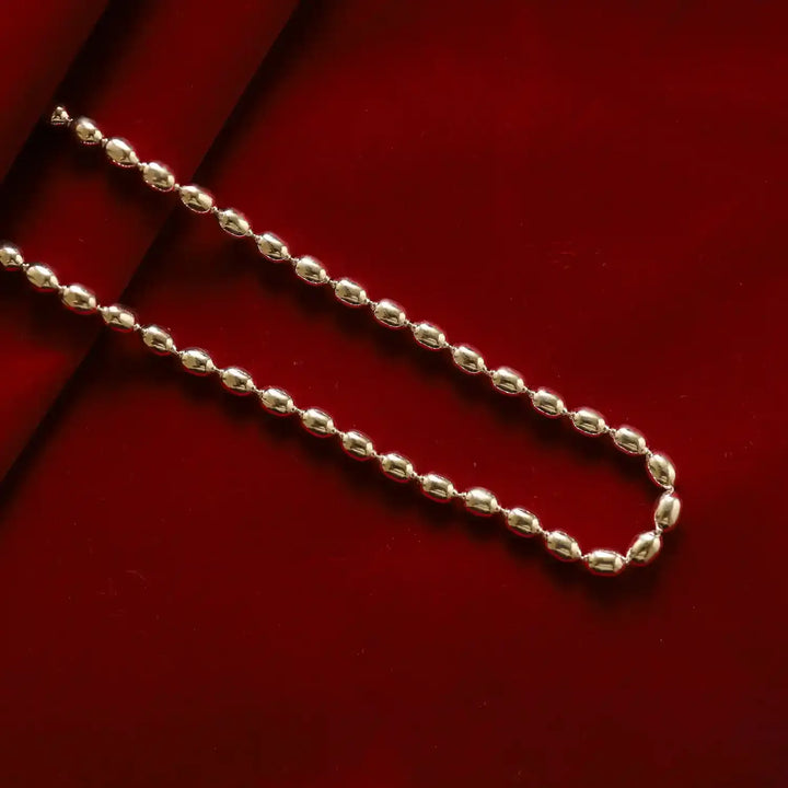 Classic Sterling Silver Bead Chain for Men- Made With Pure 925 Silver