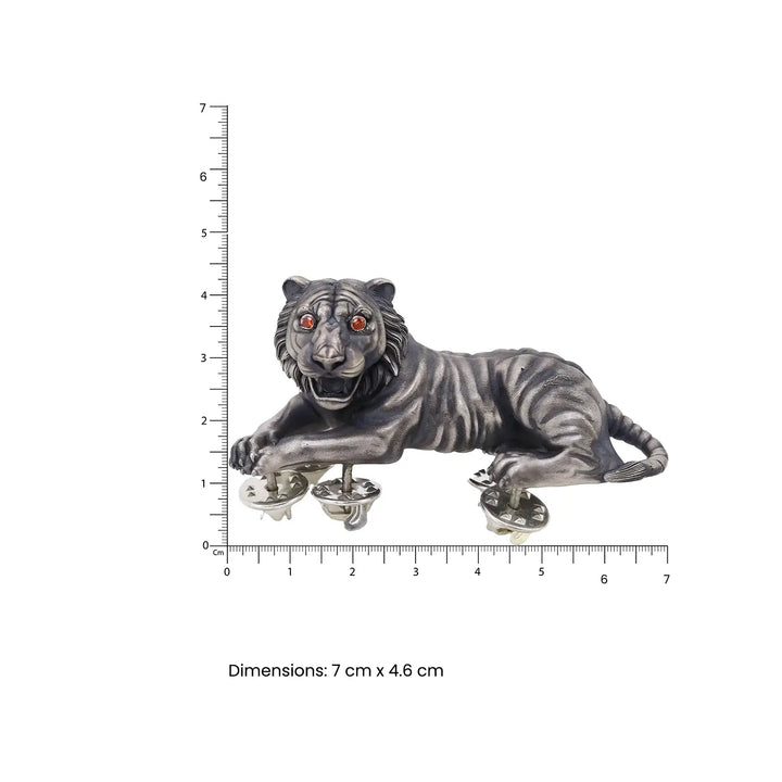 Majestic Lion Silver Brooch - Made With Pure 925 Silver
