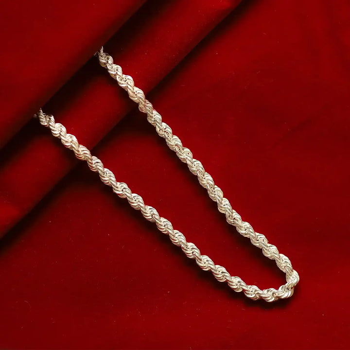 Pure Silver Rope Chain for Men- Made With Pure 925 Silver
