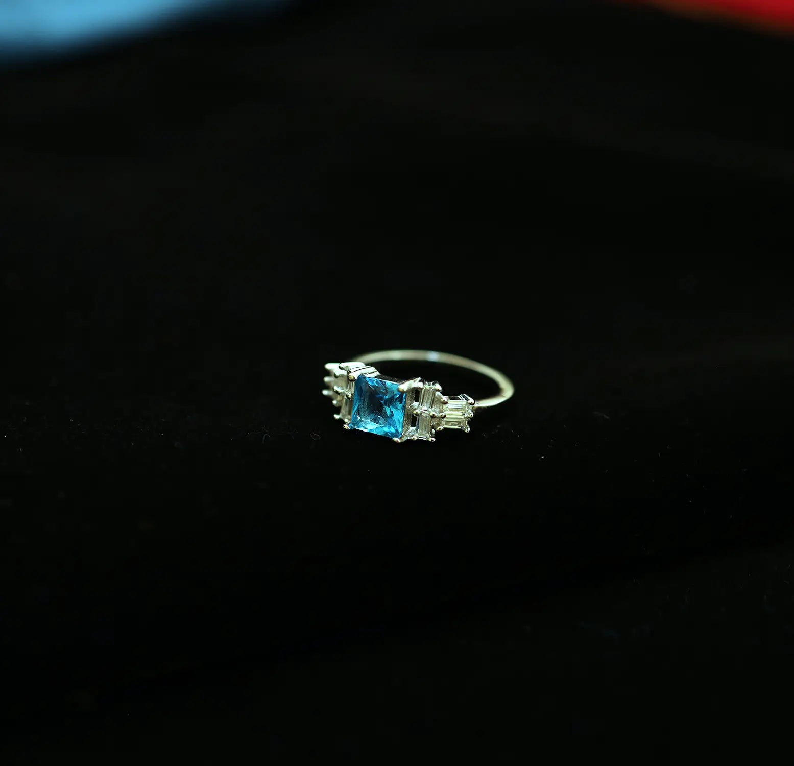 Blue Radiance Pure Silver Ring - Made With Pure 925 Silver