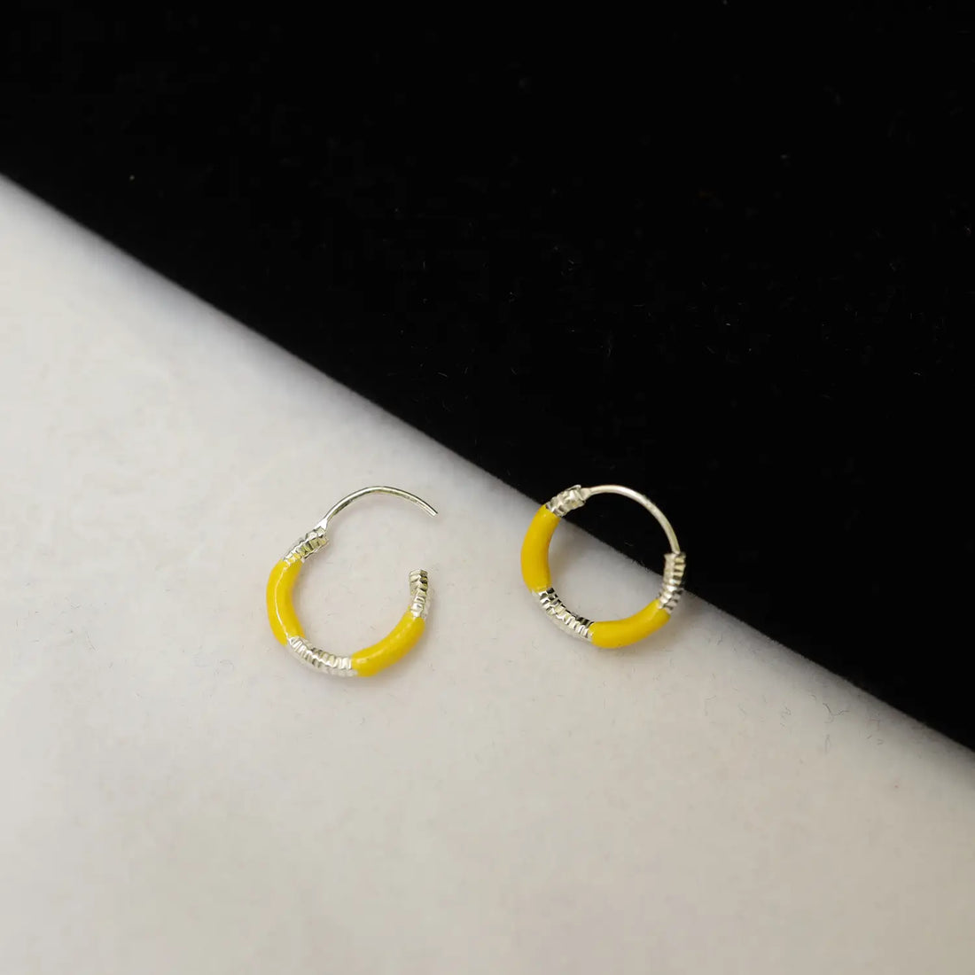 Lime Twist Silver Hoop Earrings - Made With Pure 925 Silver