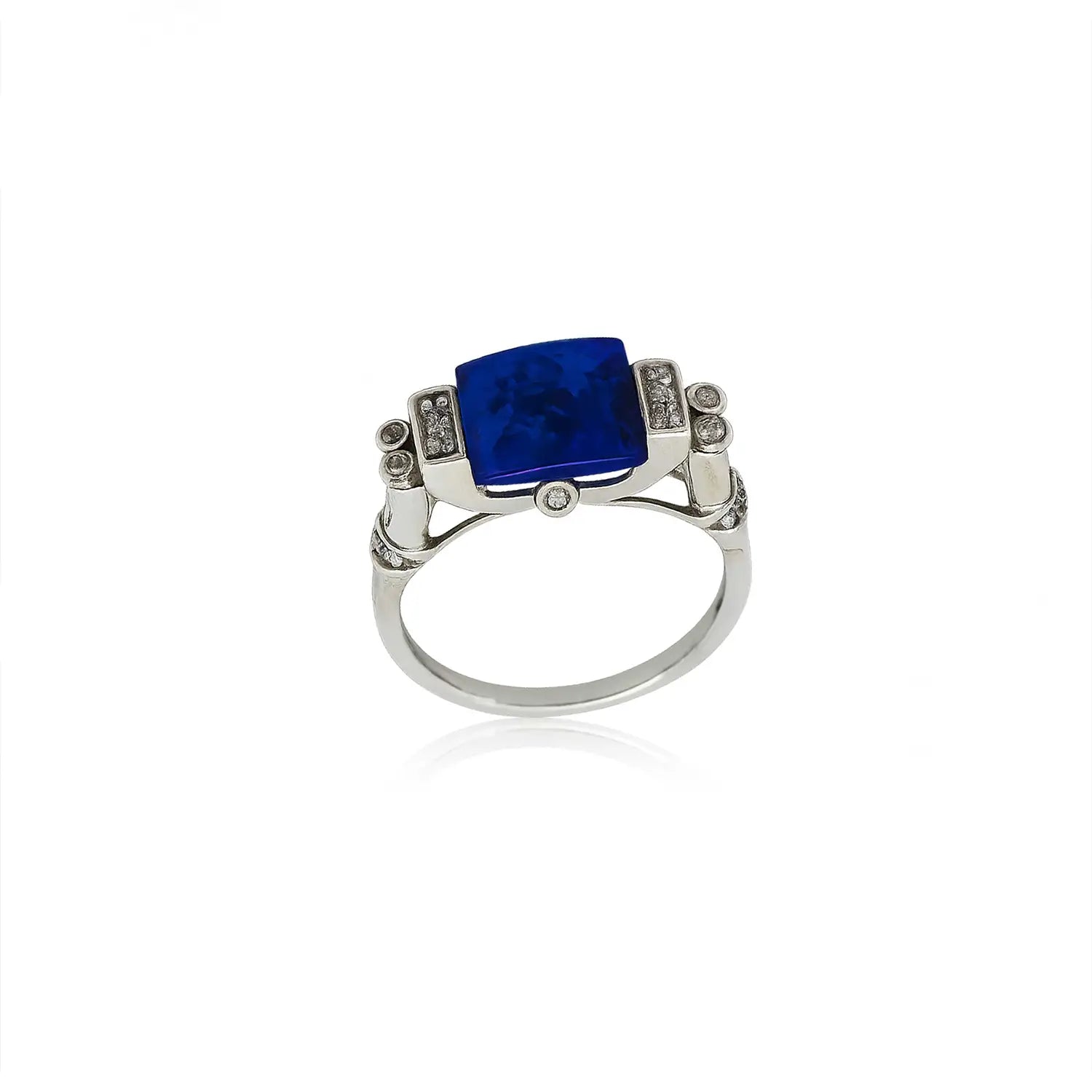 Royal Sky Blue Stone Sterling Silver Ring - Made With Pure 925 Silver