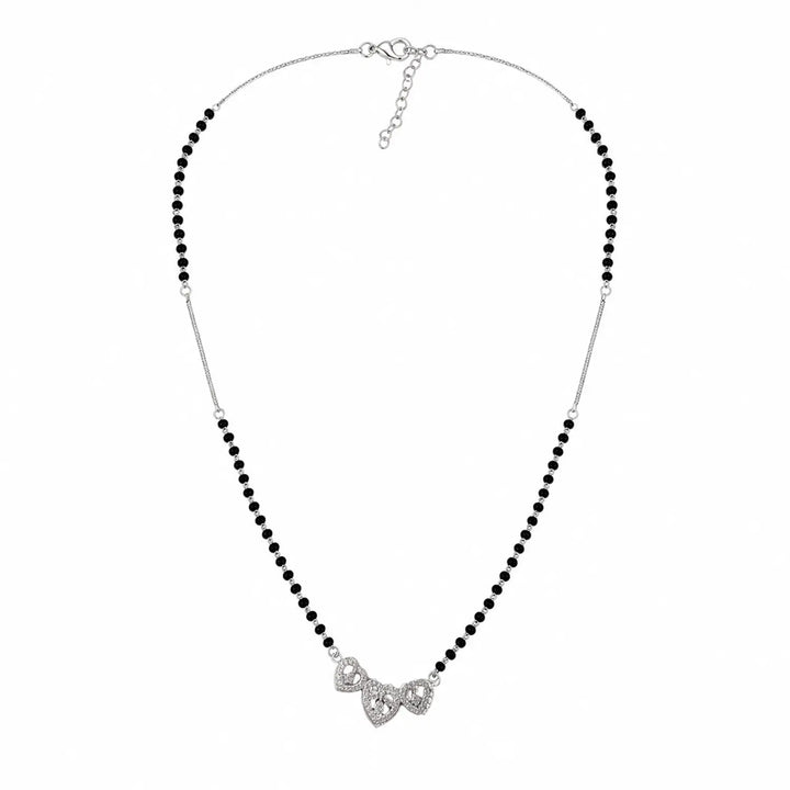 Elegant Triple Heart Silver Mangalsutra - Made With Pure 925 Silver