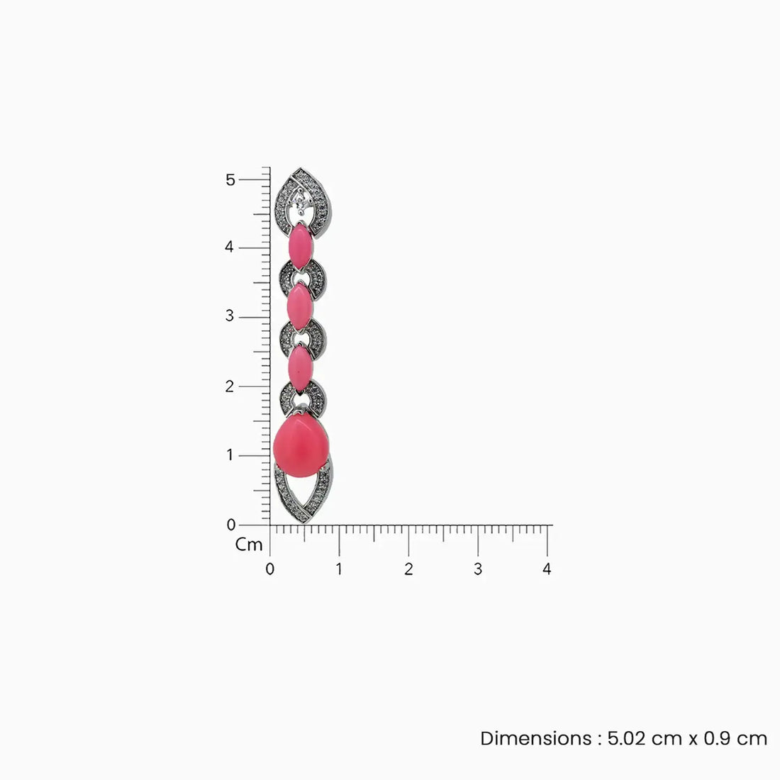 Elegant Pink Stone Silver Drop Earrings- Made With Pure 925 Silver