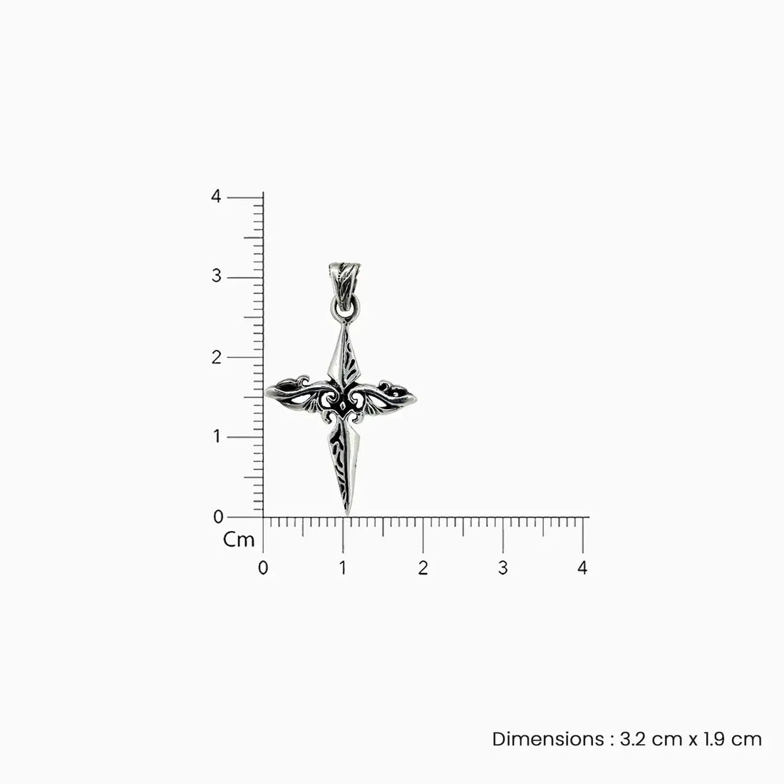 Gothic Cross Pure Silver Pendant- Made With Pure 925 Silver
