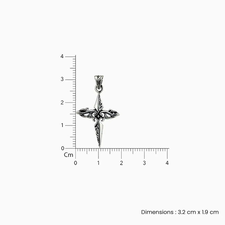 Gothic Cross Pure Silver Pendant- Made With Pure 925 Silver