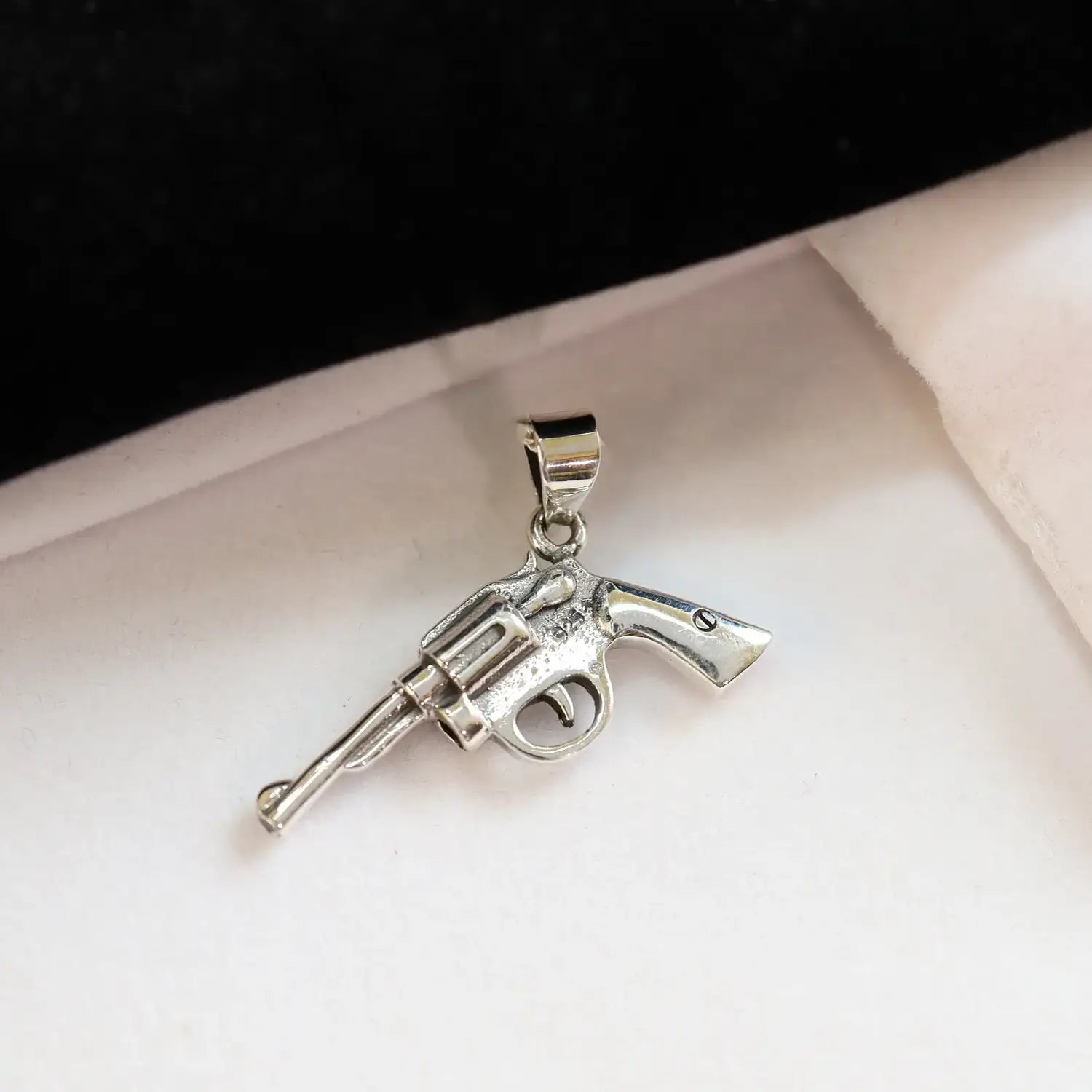 Revolver Design Pure Silver Pendant- Made With Pure 925 Silver