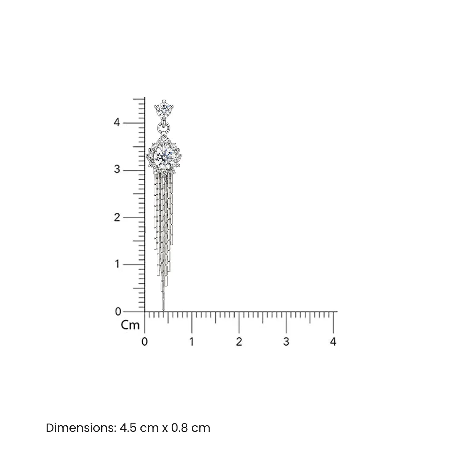 Elegant Crystal Cascade Silver Earrings - Made With Pure 925 Silver