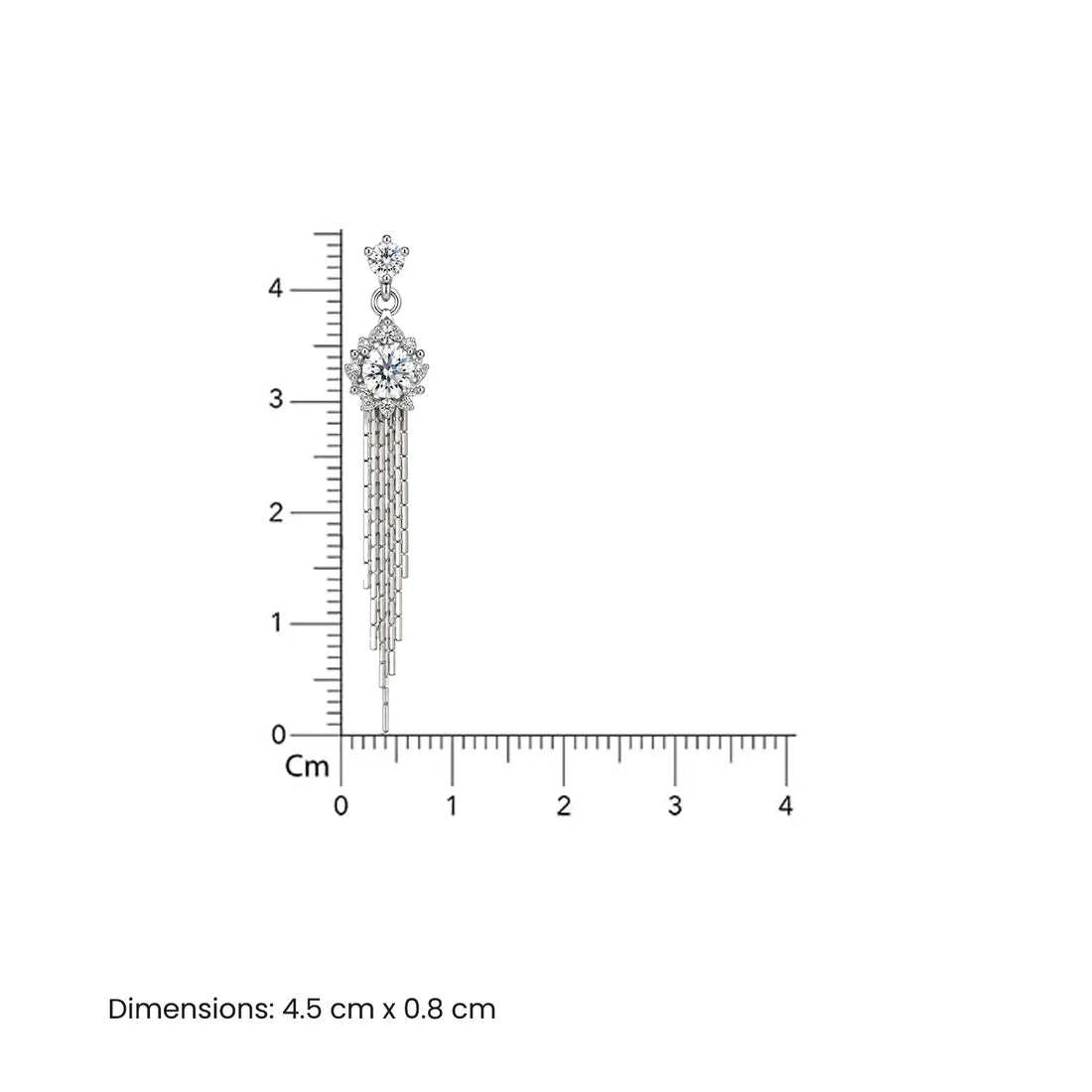 Elegant Crystal Cascade Silver Earrings - Made With Pure 925 Silver