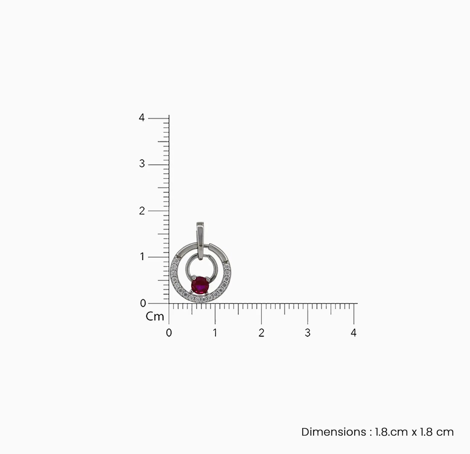Rose Gold Ruby Circle Silver Pendant - Made With 925 Pure Silver