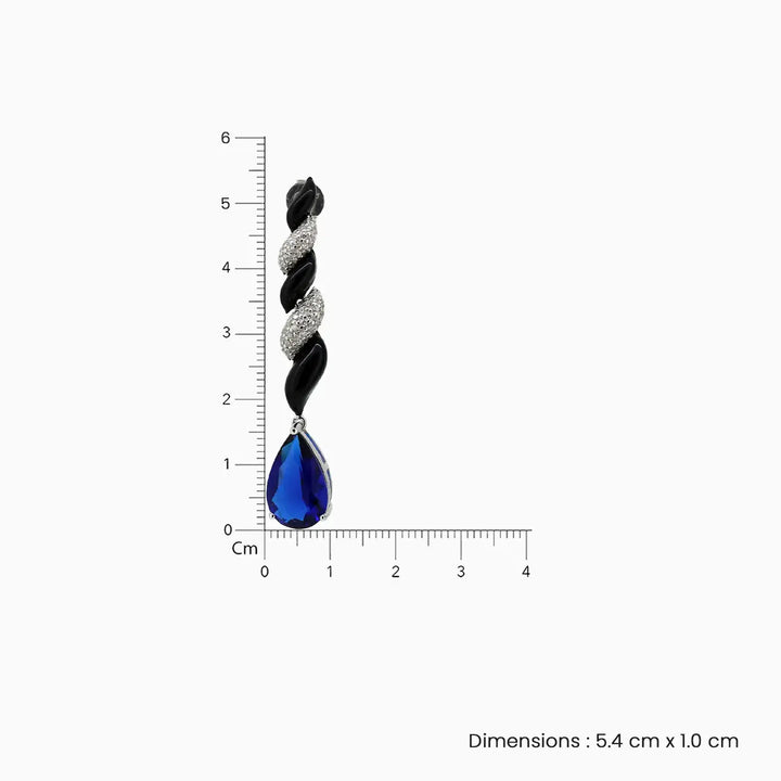 Elegant Sapphire Blue Teardrop Silver Earrings- Made With Pure 925 Silver