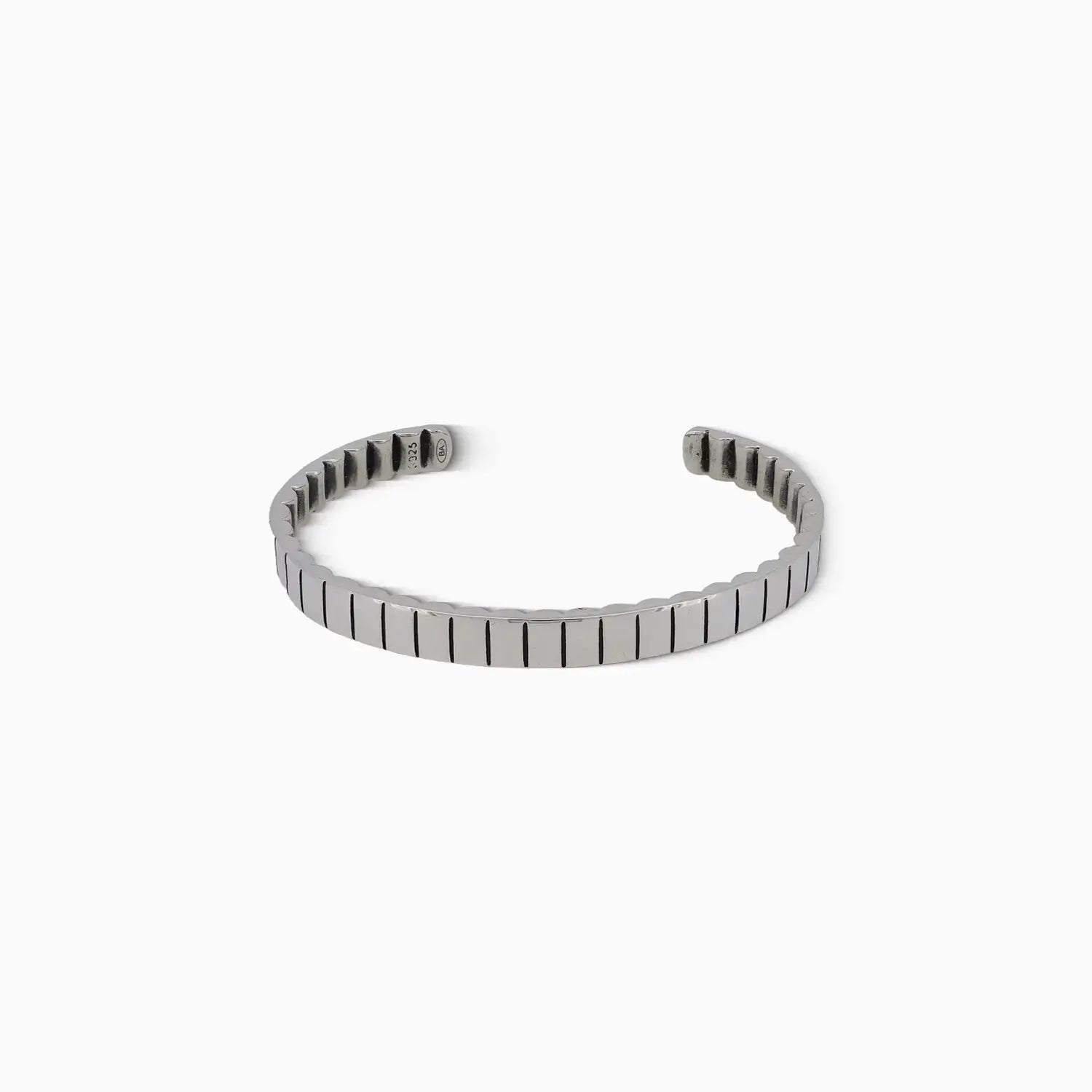Pure Silver Striped Cuff Bracelet - Made With Pure 925 Silver